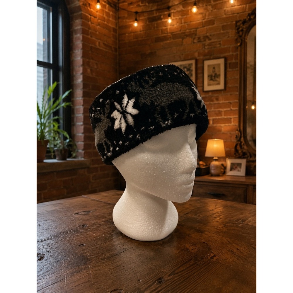 Fleece Headband‎ Ear Warmer Moose Snowflake Nordic Fair Isle Cabin Apres